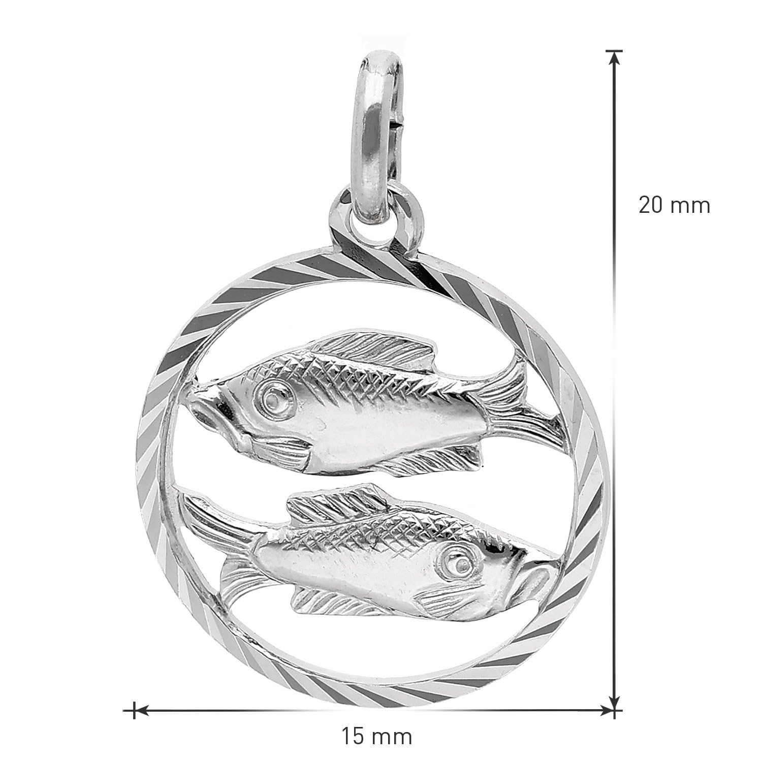 trendor Halsketten Fische Sternzeichen Kette Silber 45 cm