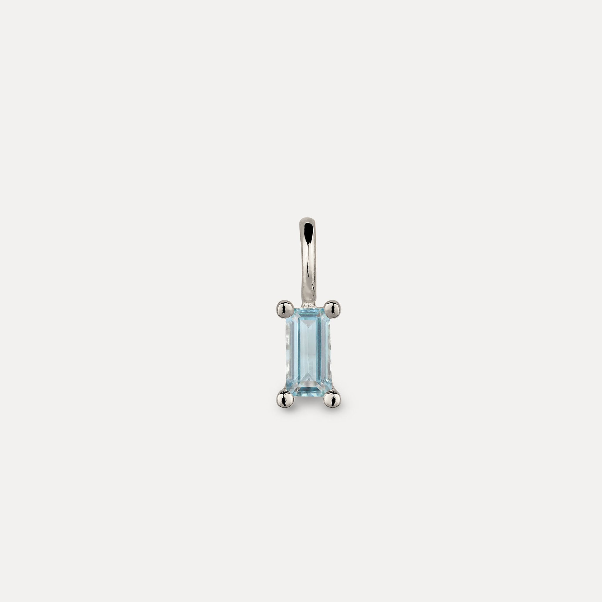Stilnest Aquamarin Baguette Anhänger Gold Vermeil blau