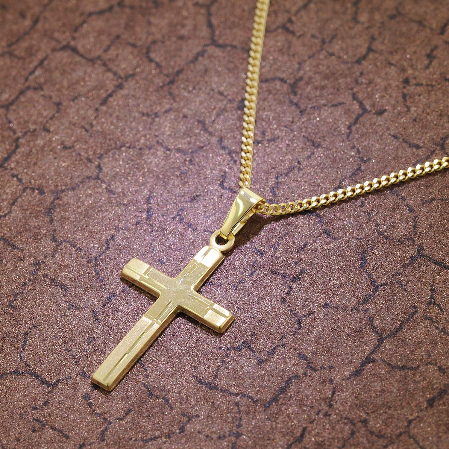 trendor Halsketten Kreuz 333 Gold 60 cm Kette