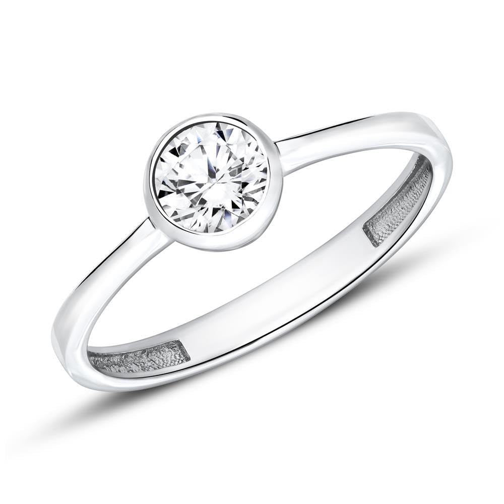 JEWLIX Solitärring Weißgold 375 Zirkonia Gr. 54