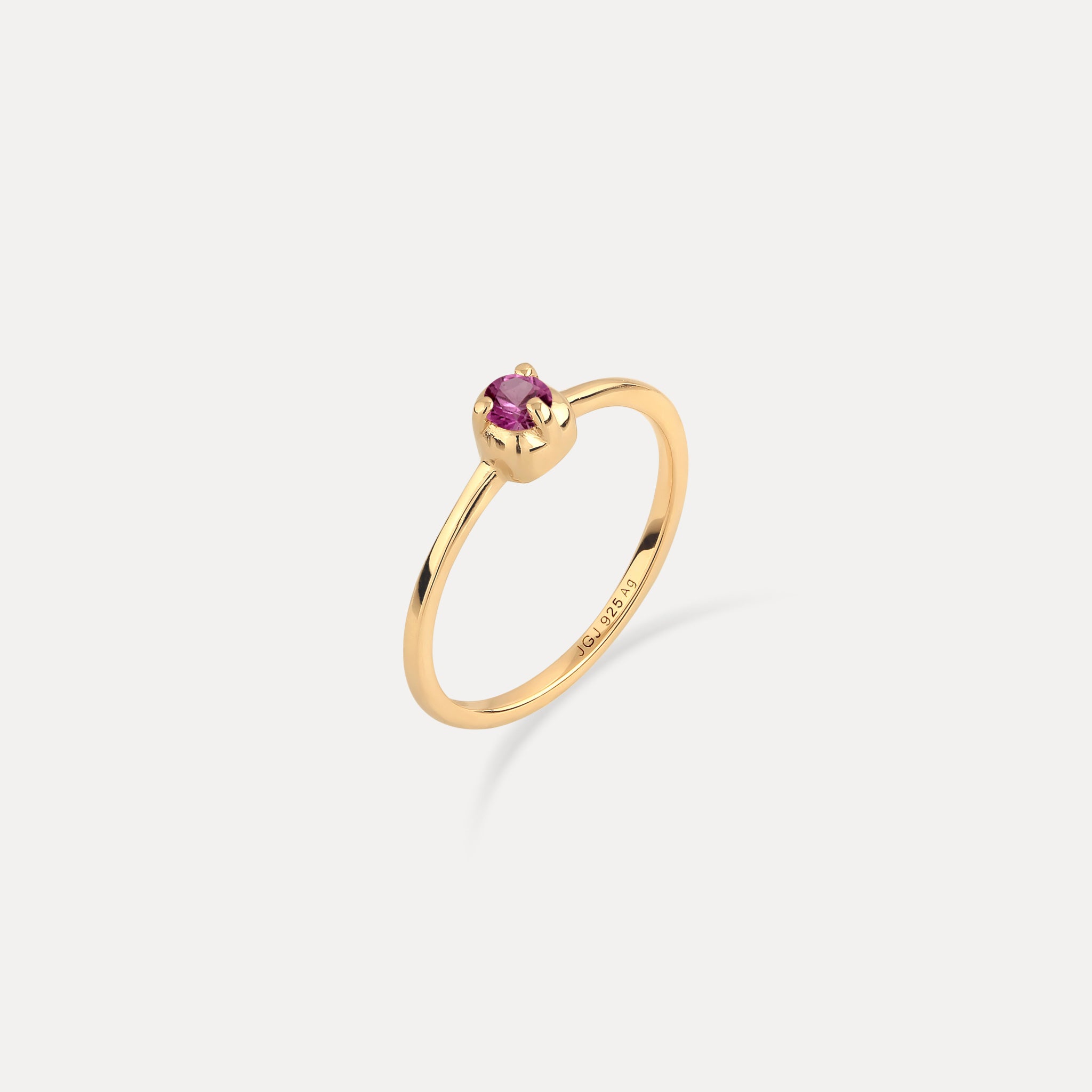 Stilnest Mini Birthstone Ring Geburtssteinring Januar Granat 52