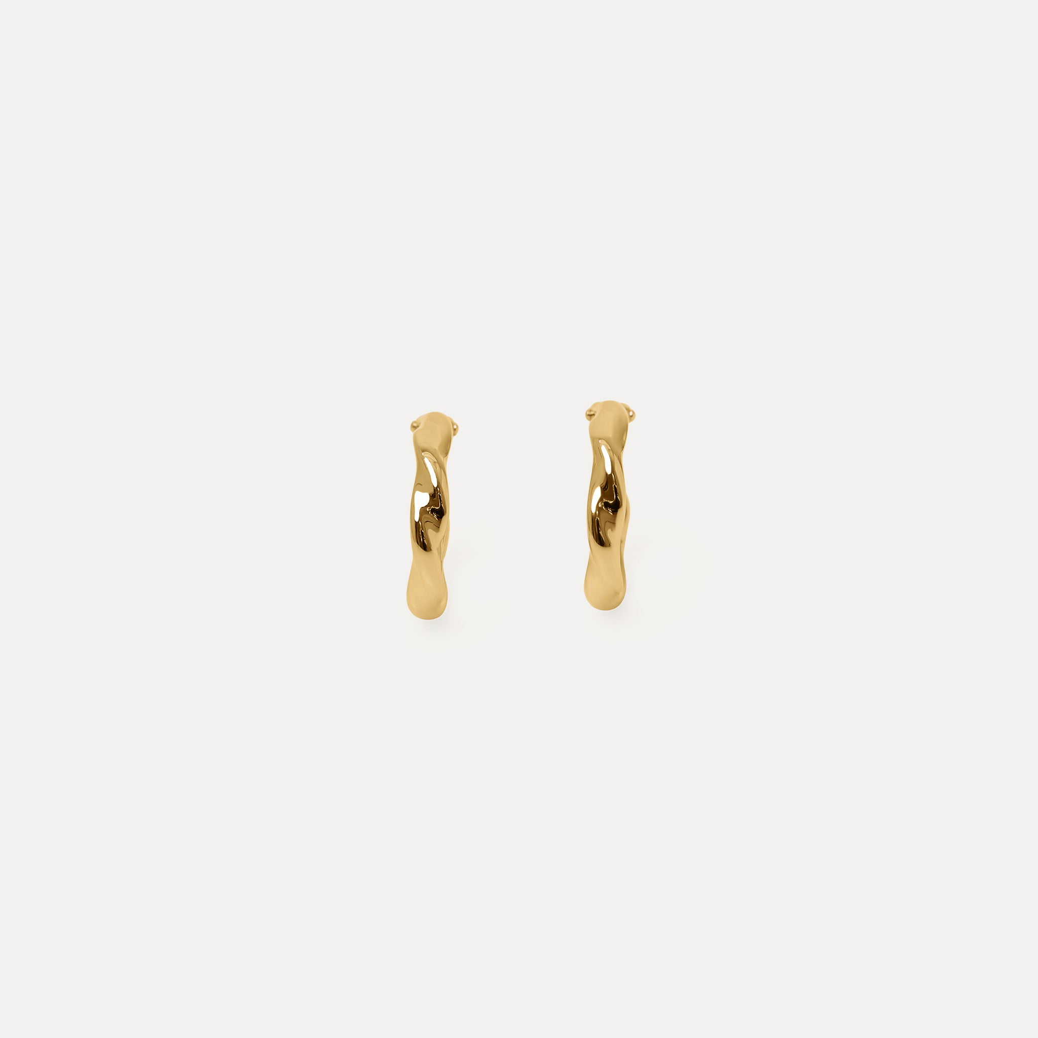 Stilnest Flux Mini Creolen Ohrringe 24k Gold Vermeil Mini Hoops