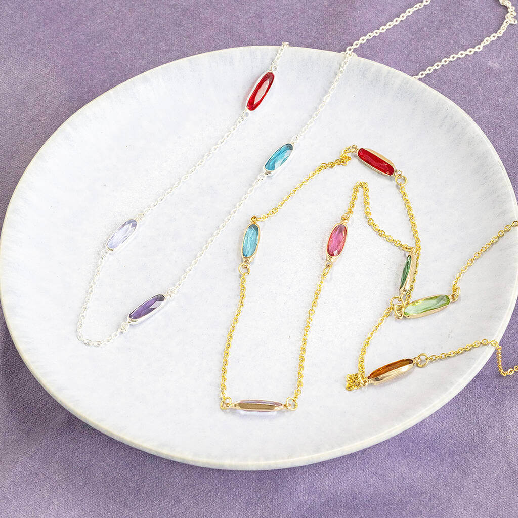 Joy by Corrine Smith Oval Family Birthstone Halskette 71 cm Geburtsstein