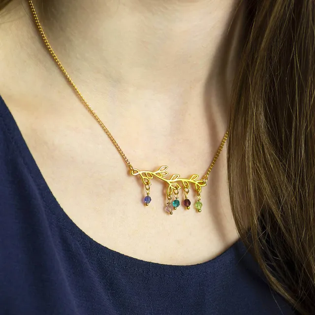Joy by Corrine Smith Family Tree Halskette Gold Geburtsstein