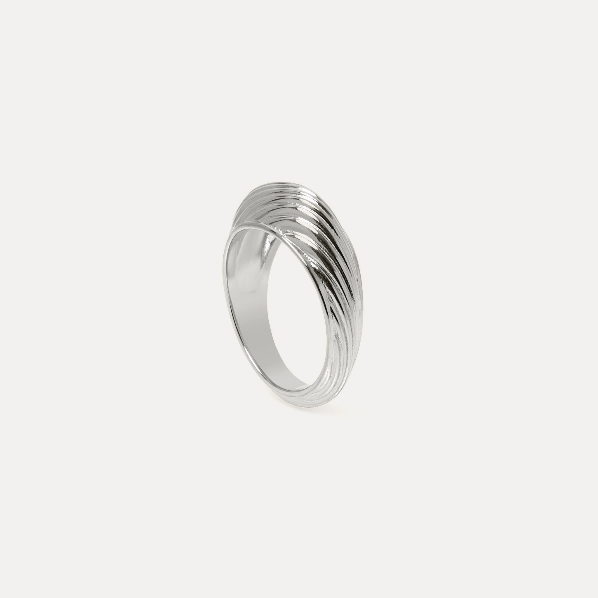 Stilnest Rings Ribbed Bombé Ring 24k Gold Gr. 52
