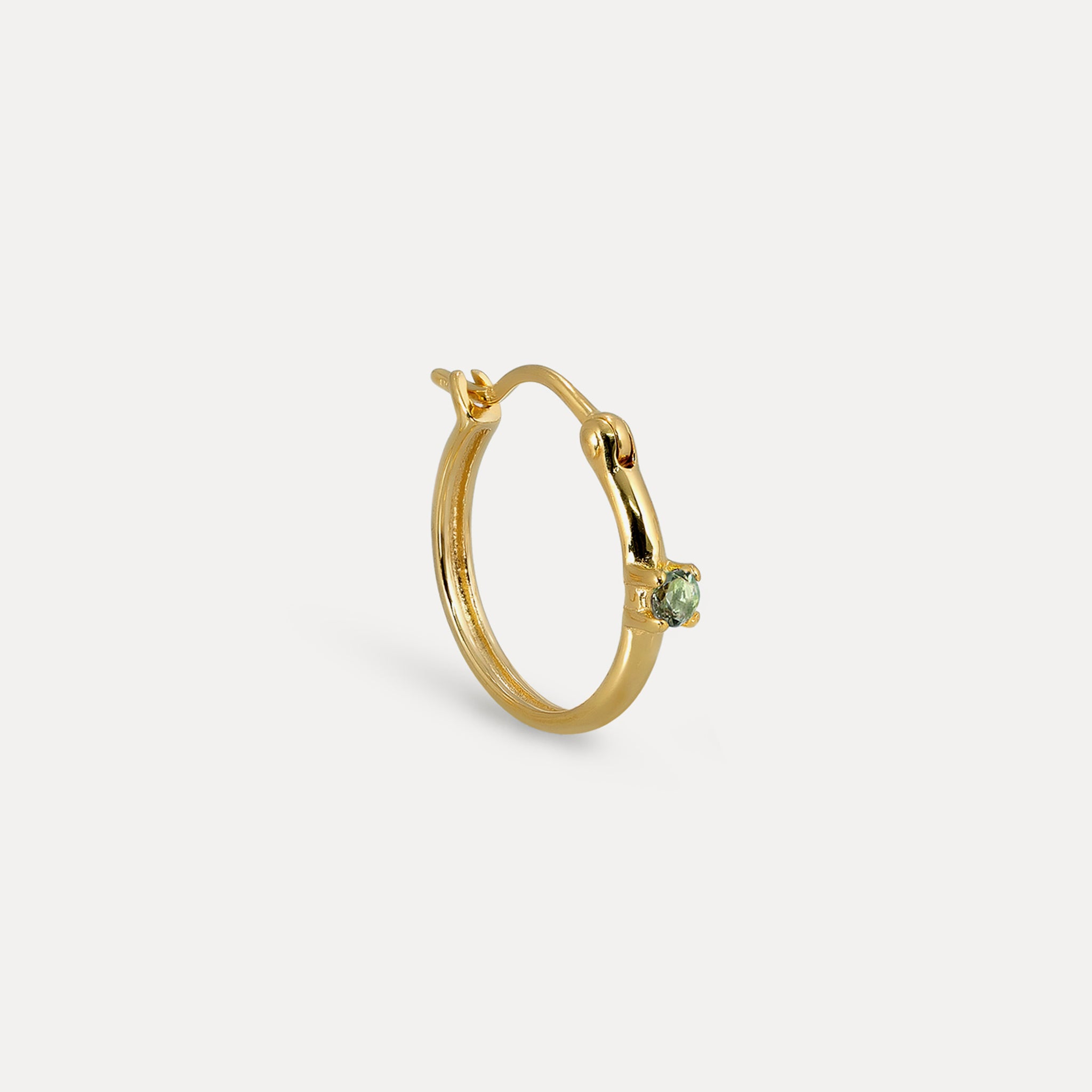 Stilnest Point of Light Creolen 24k Gold Vermeil Turmalin