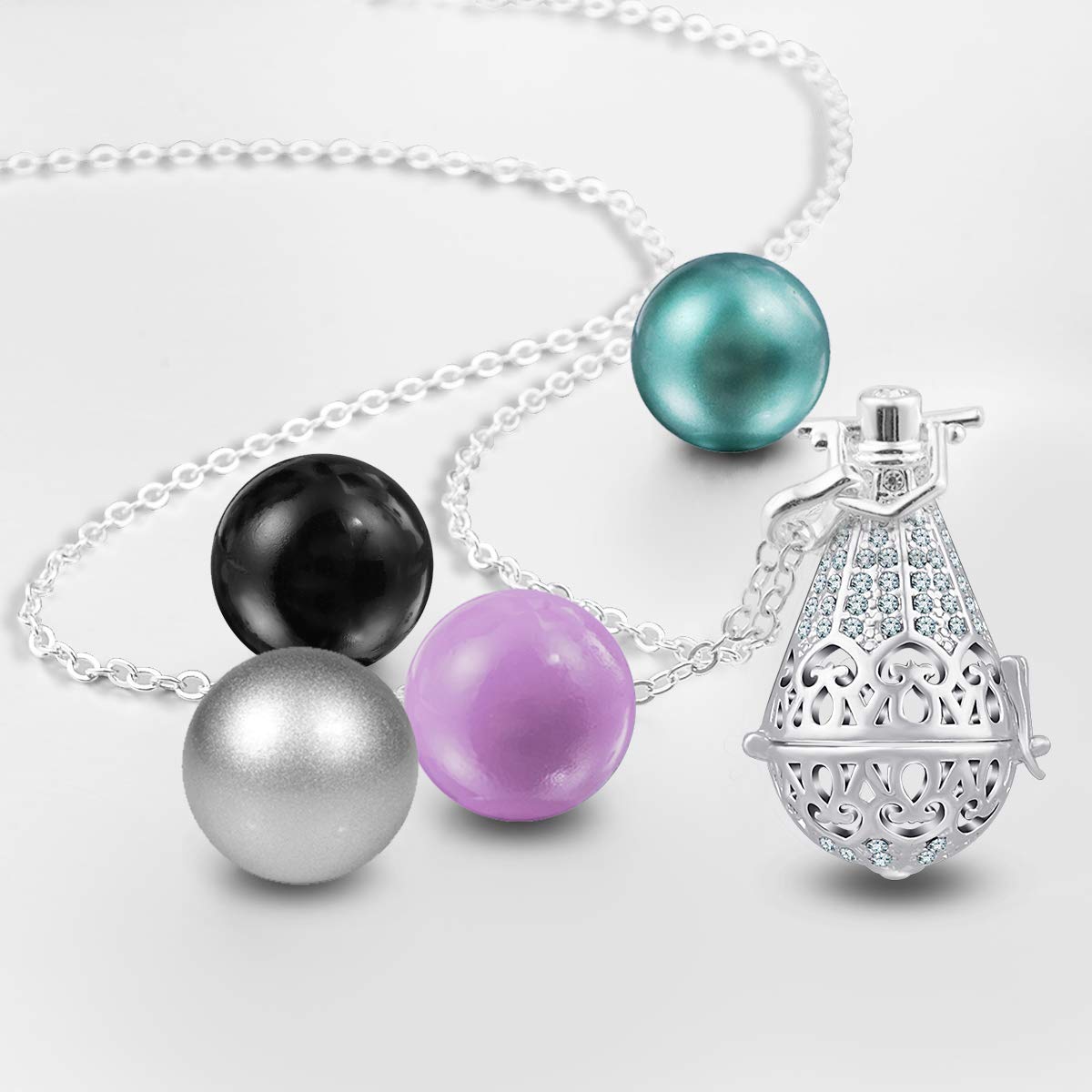 Eudora Harmony Bola Tower Halskette 18mm Zirkonia