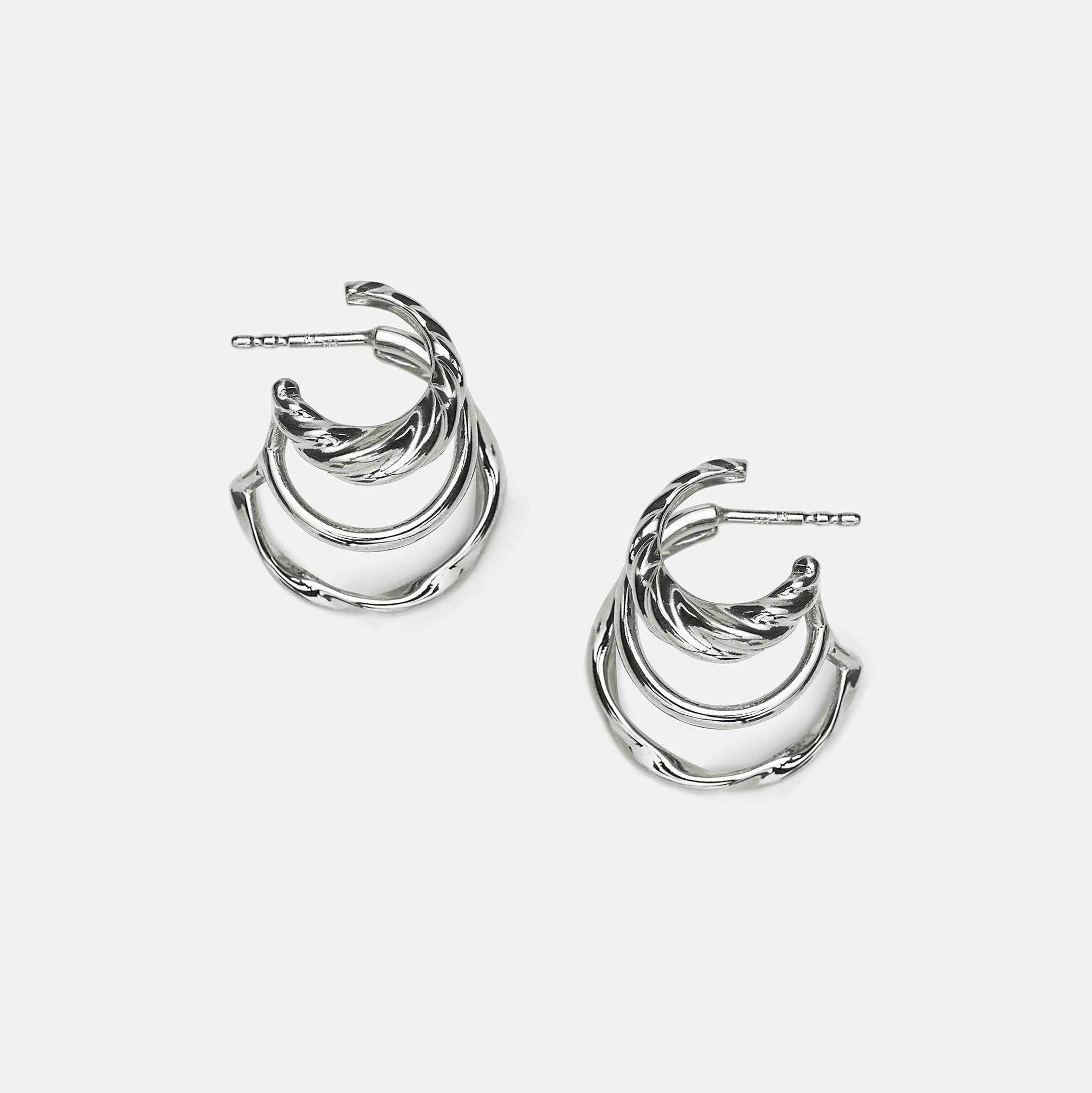 Stilnest Flux Triple Creolen Gold Vermeil 14,5mm