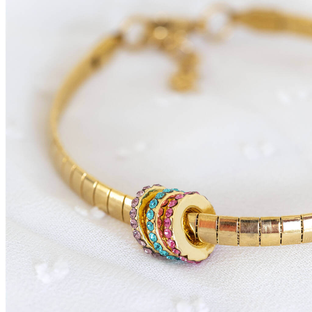 Joy by Corrine Smith Family Birthstone Rings Armband Gold Swarovski