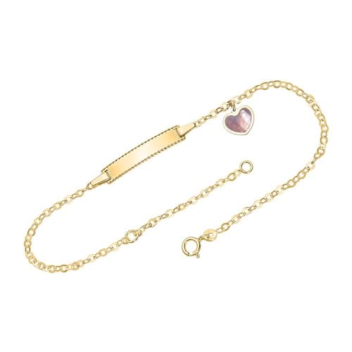 JEWLIX ID-Armbänder Armband Gold Herz Perlmutt 16 cm