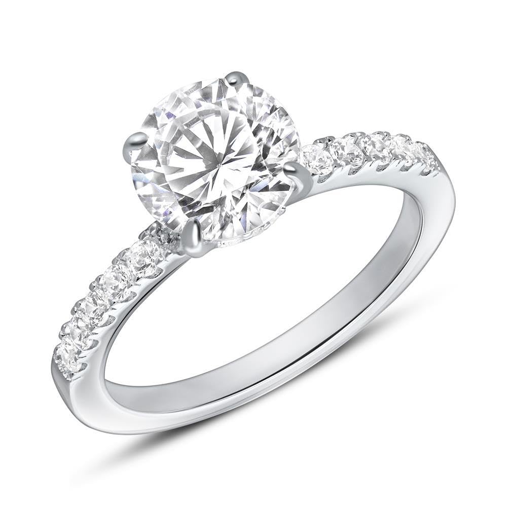 JEWLIX Verlobungsring 925 Silber Ring 50mm Zirkonia