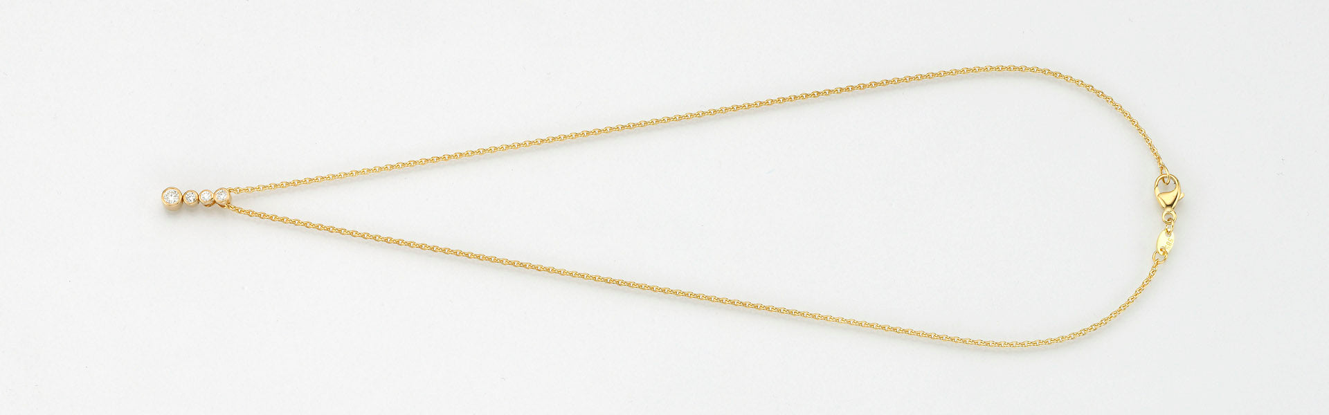 Eugen Rühle Anhänger 4 Brillanten 0,16 ct 590 WG 45 cm Kette