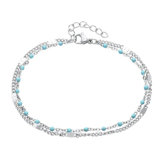 JEWLIX ID-Armbänder Zweireihiges Armband Edelstahl Silber
