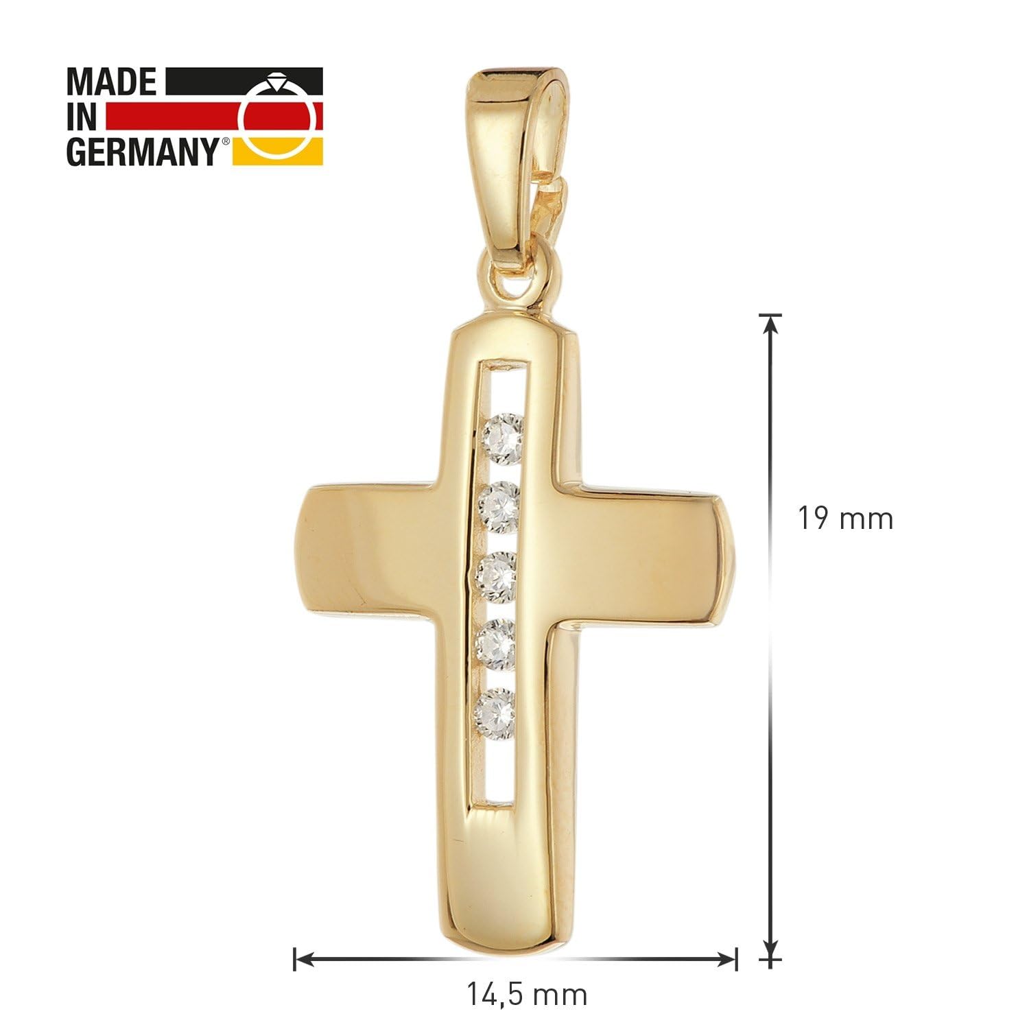 trendor 28450 Kreuz Halskette Silber vergoldet 45 cm