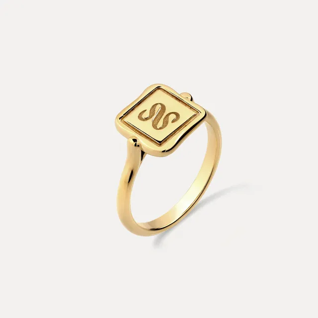Stilnest Rings Logo Siegelring 925 Silber Gr. 52