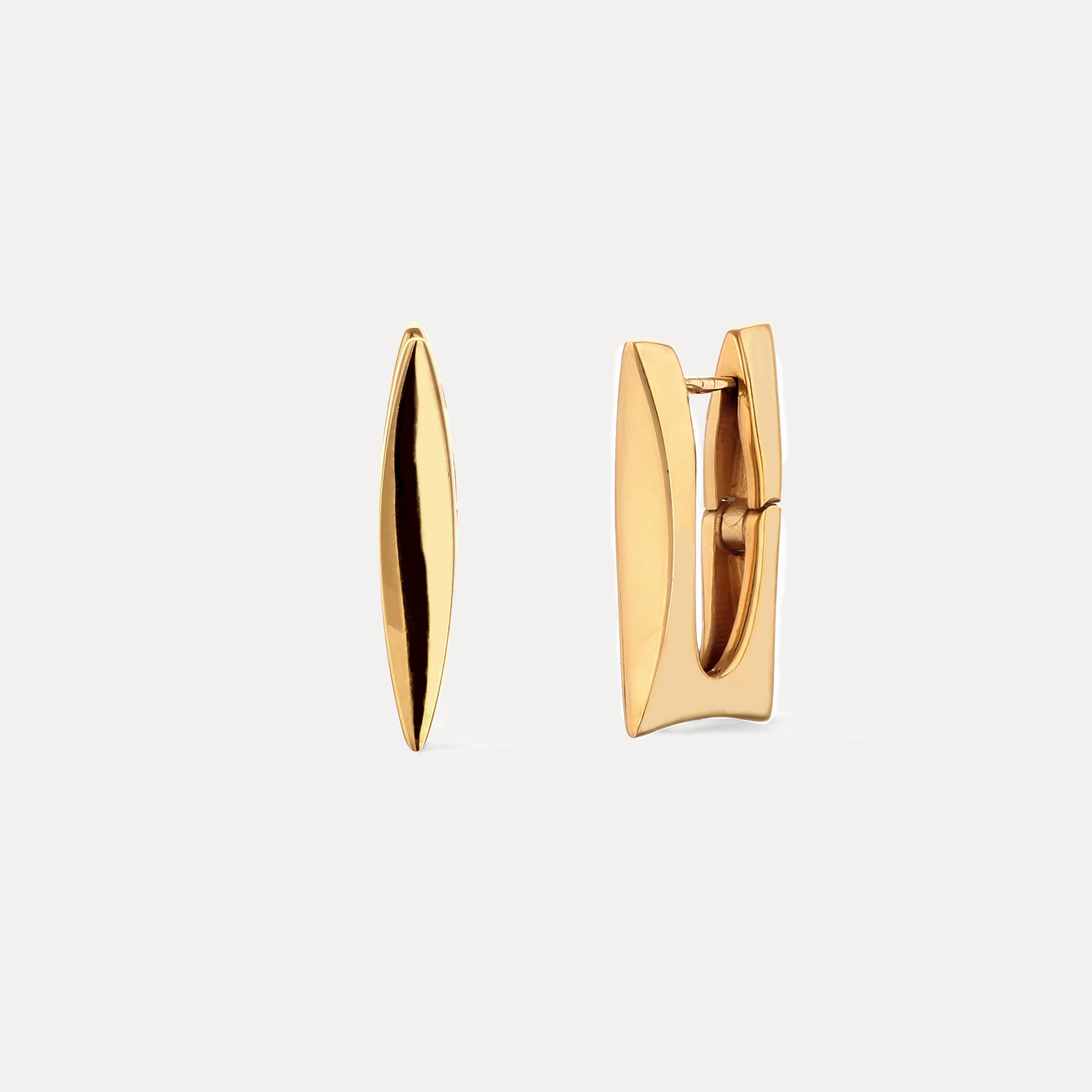 Stilnest Marquise Arc Creolen Ohrringe 24K Gold Vermeil