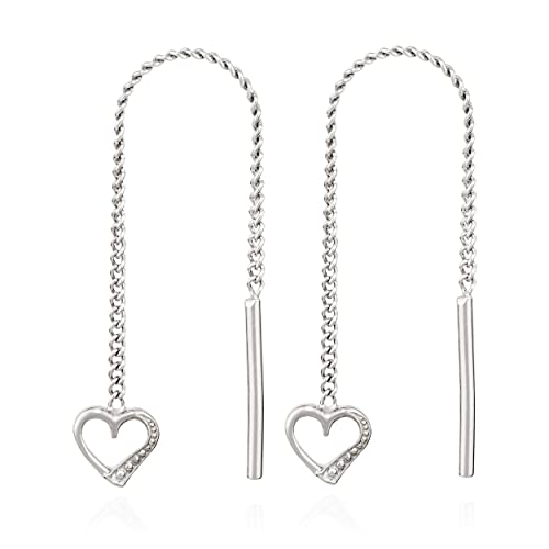 NKlaus Jewellery Herz-Durchzieher 925 Silber 5x5mm Paar