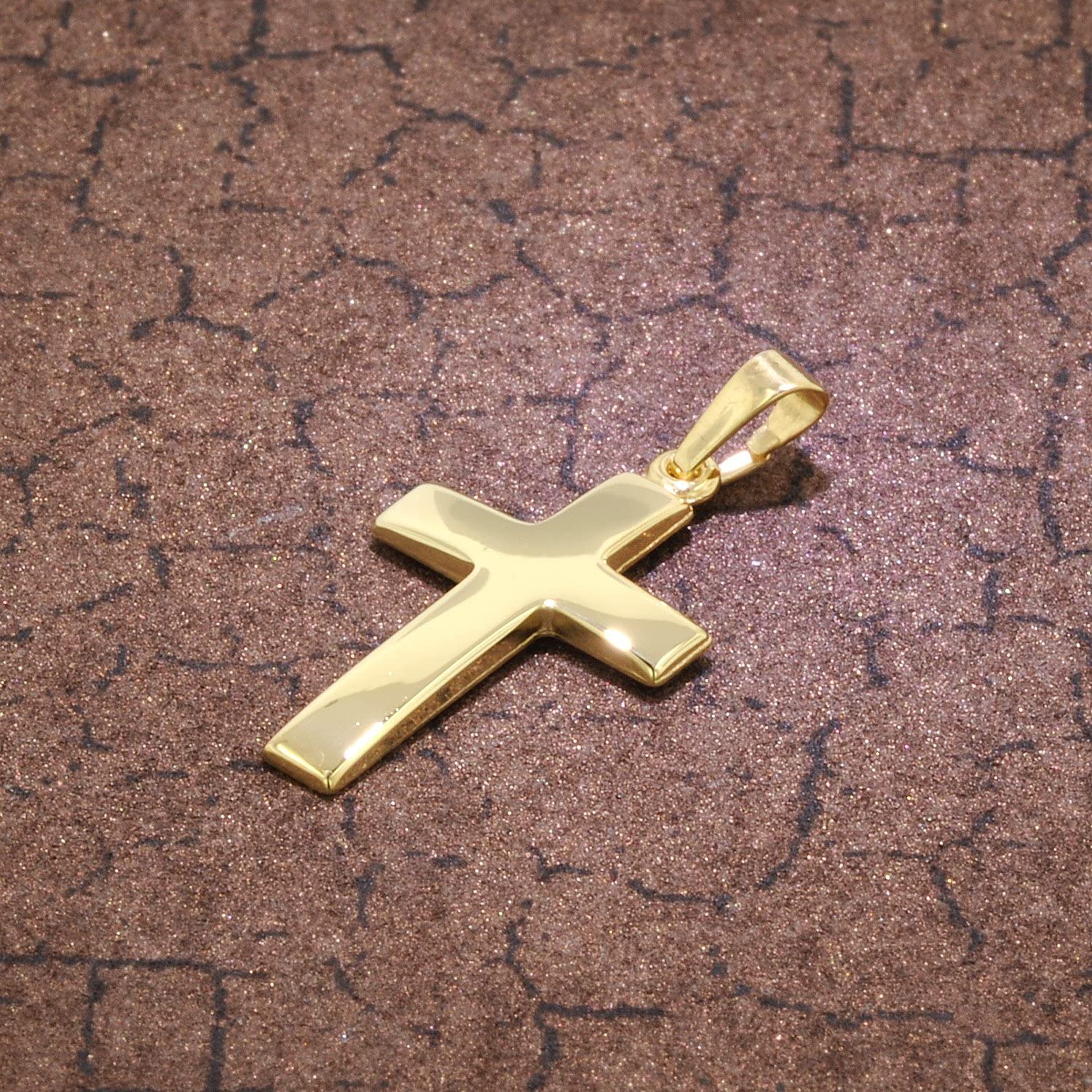 trendor Anhänger Kreuz 08610 Gold 585 21 mm