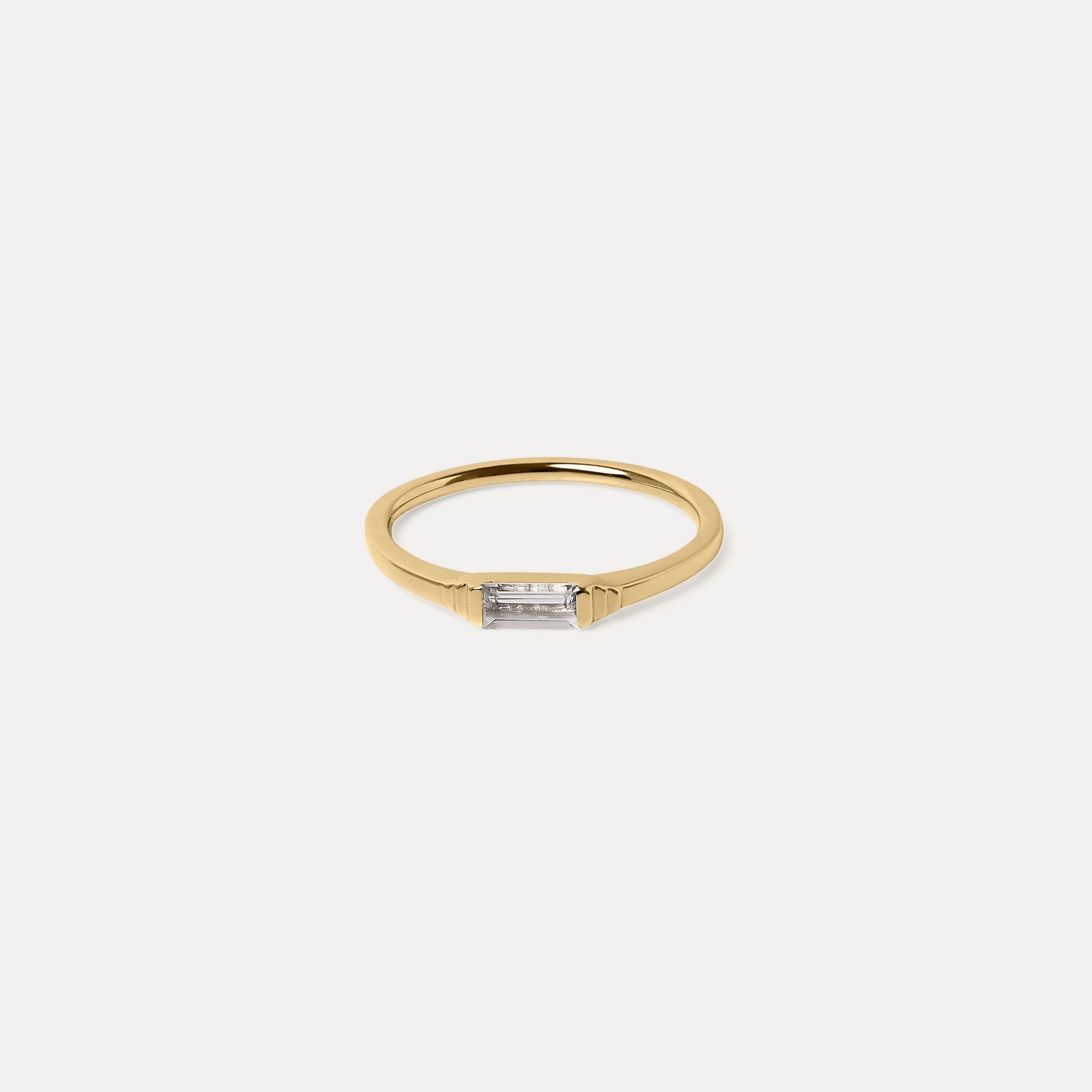 Stilnest Rings Weißer Beryll Retro Ring 585 Gold Gr. 56