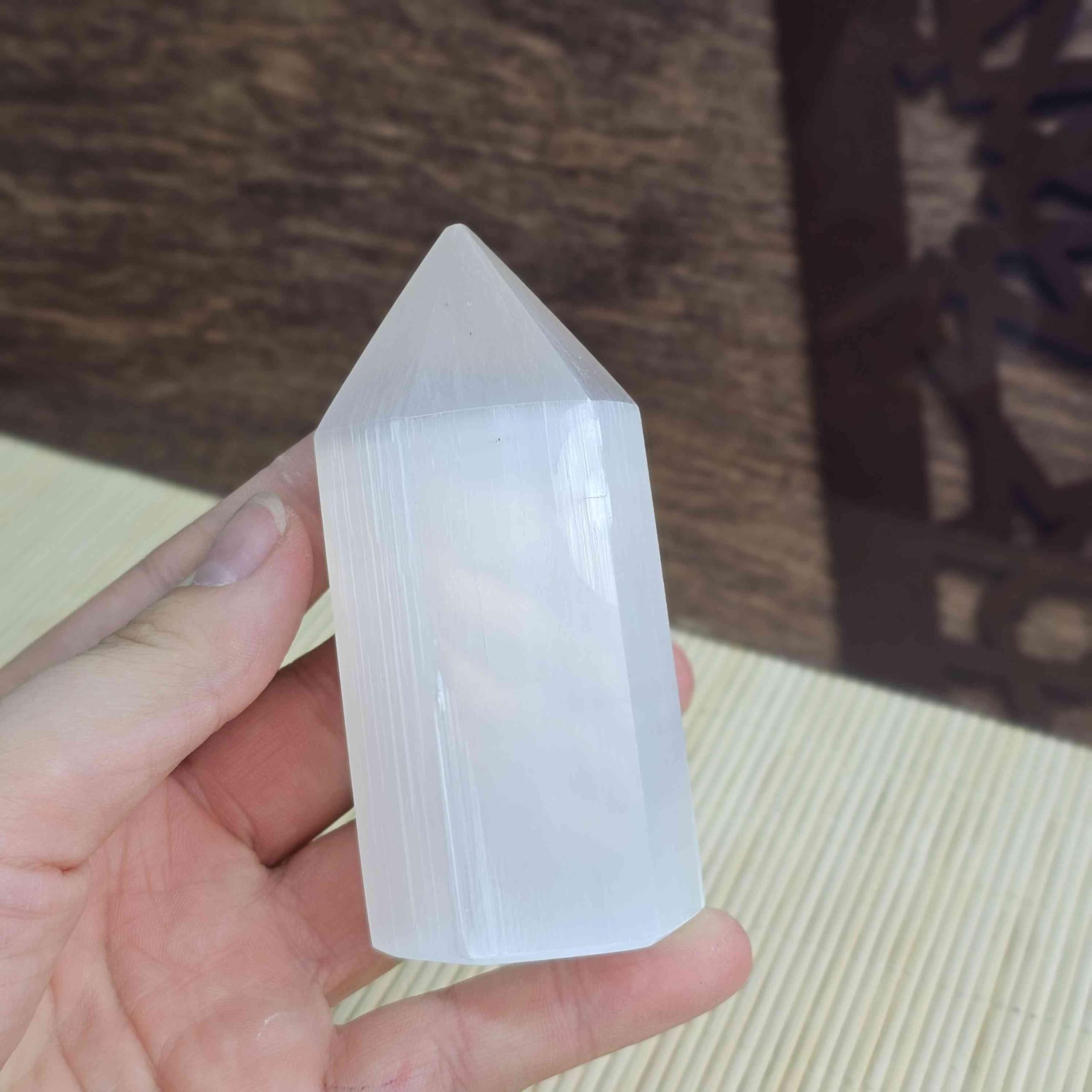 NKlaus Healing Crystals Selenit-Obelisk 10,5x4cm