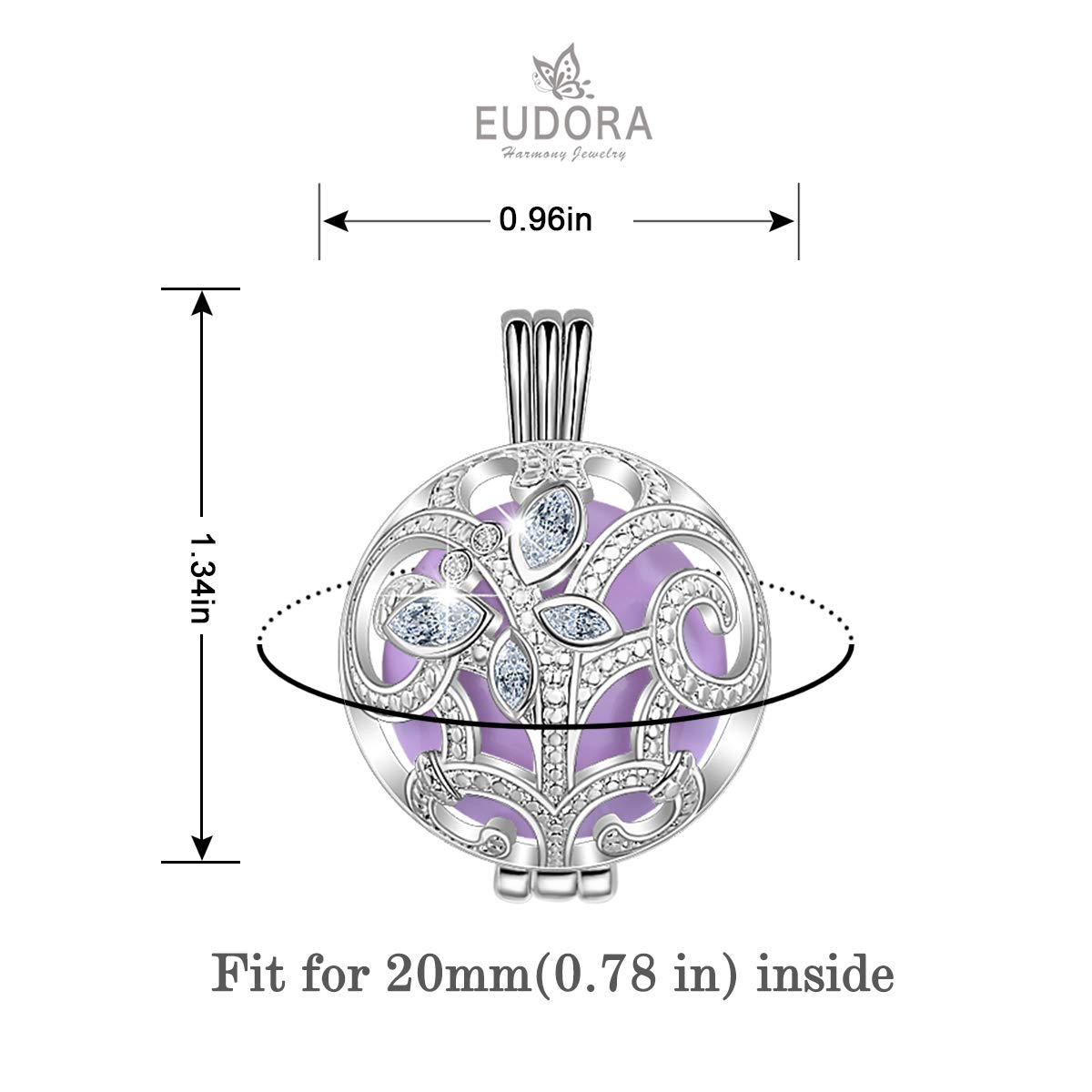 Eudora Harmony Bola Halskette Schmetterling 114,3 cm