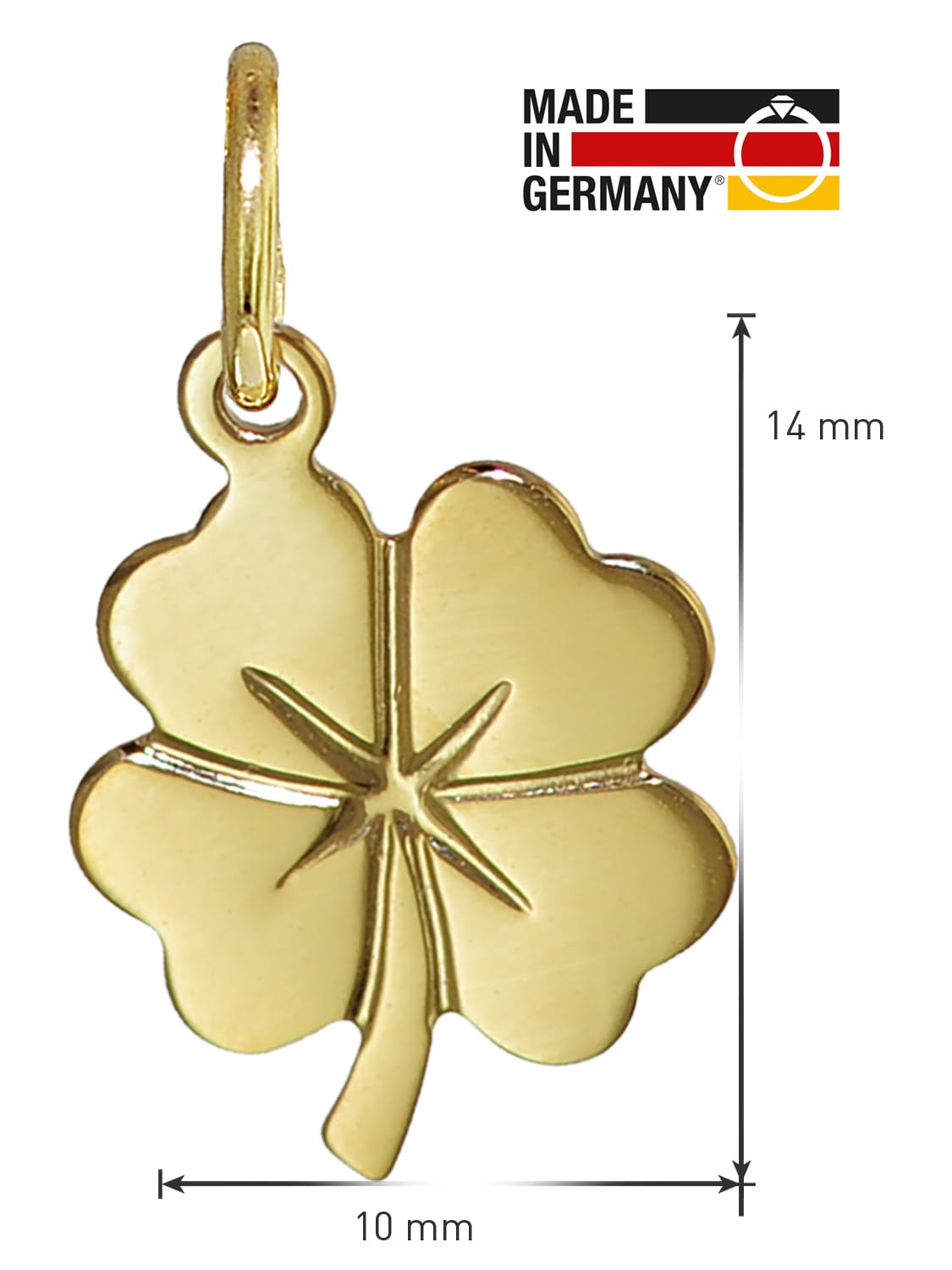 trendor Kleeblatt 21643 Anhänger Gold 333 14x10 mm