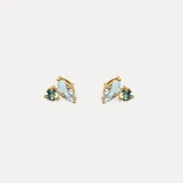 Stilnest Joy Ohrstecker 585 Gold Aquamarin Saphir