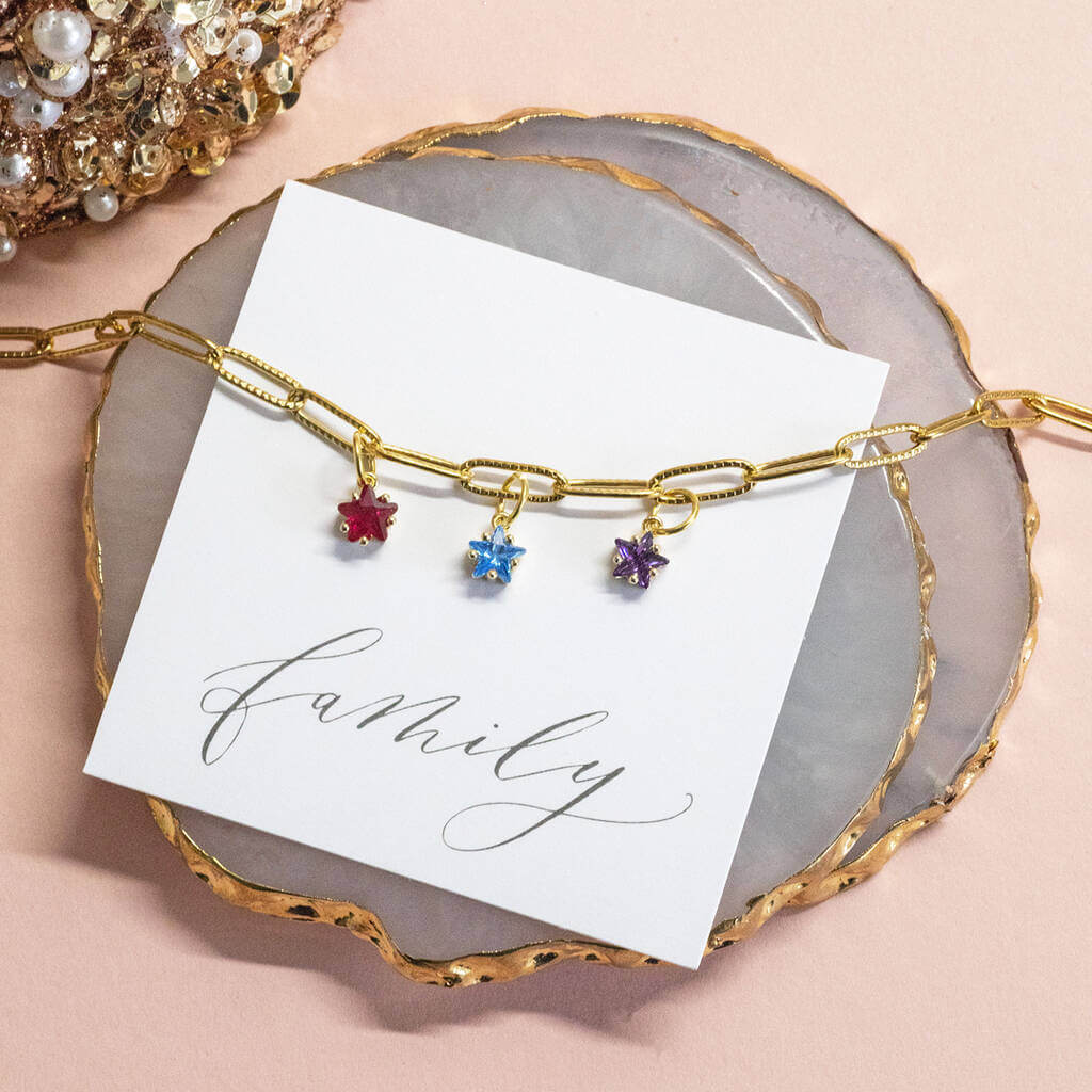 Joy by Corrine Smith Family Stars Armband Gold Geburtsstein