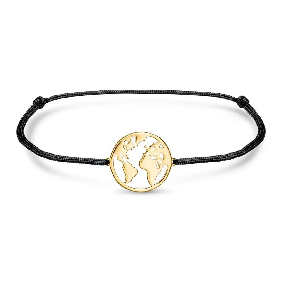 JEWLIX ID-Armband Welt Textil grau Silber Gold