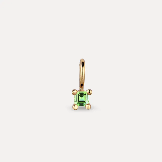 Stilnest Tsavorit Solitär Anhänger Square Gold Vermeil grün