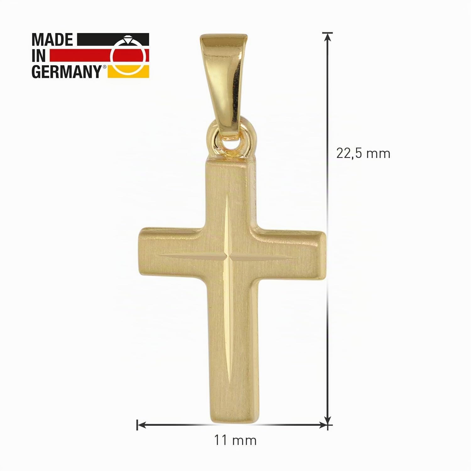 trendor Halsketten Kreuz-Anhänger Gold 333 Kinder Kette 40 cm