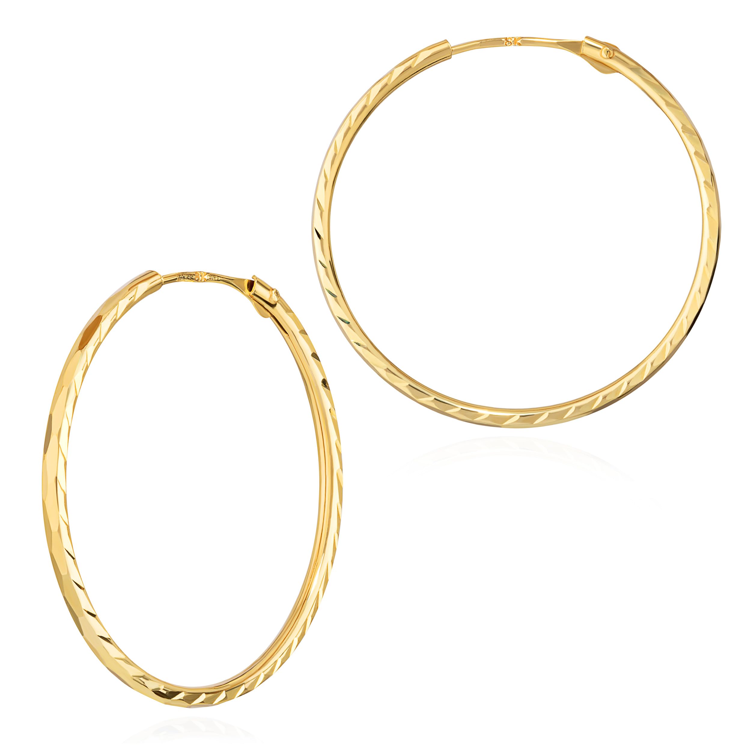 NKlaus Paar Creolen 333 Gelbgold Ohrringe 1,1 mm Gelbgold