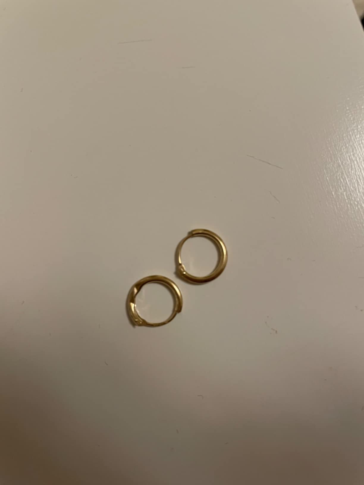 NKlaus Jewellery Klapp-Creolen Echtgold 585 Ohrringe 13mm Paar