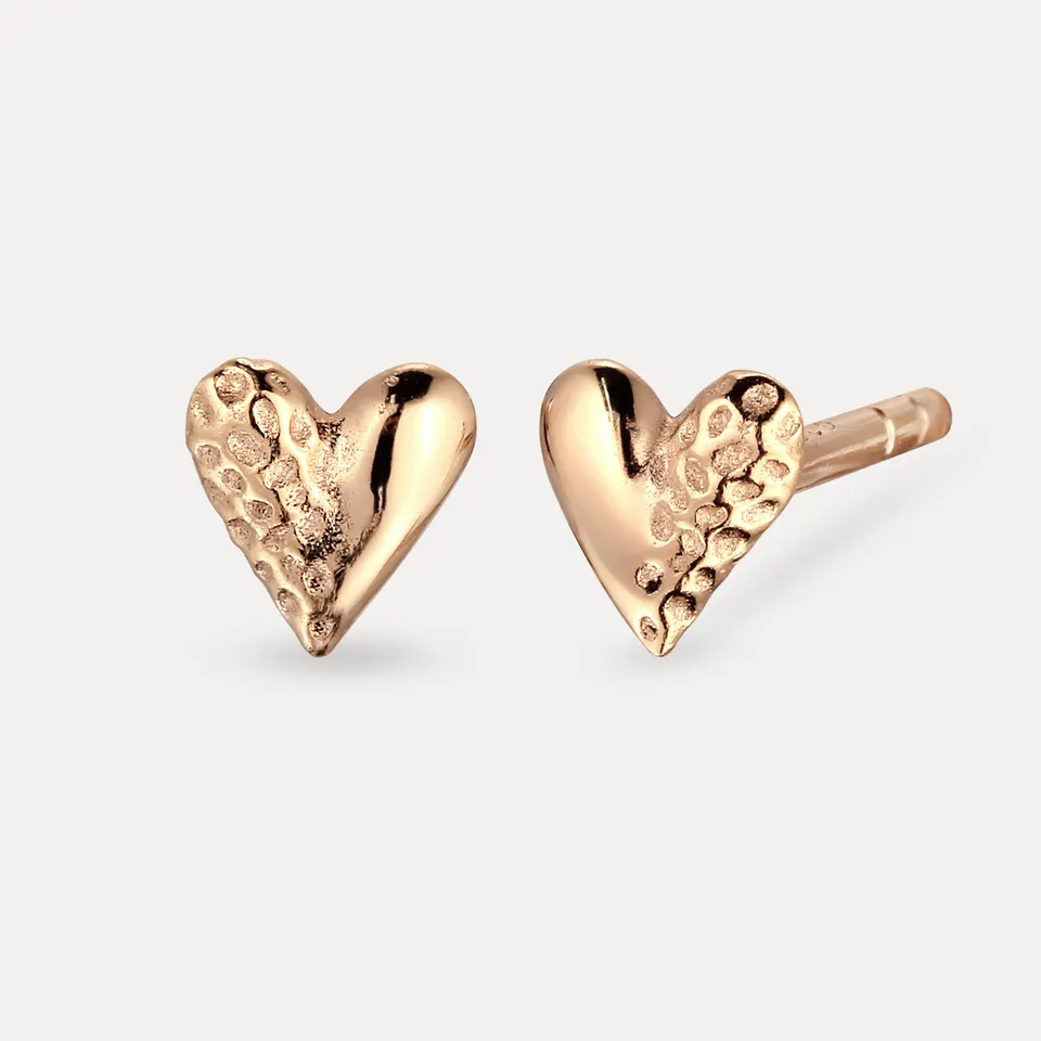 Stilnest Tiny Heart Ohrstecker 585 Gold Herz Mini Ohrringe