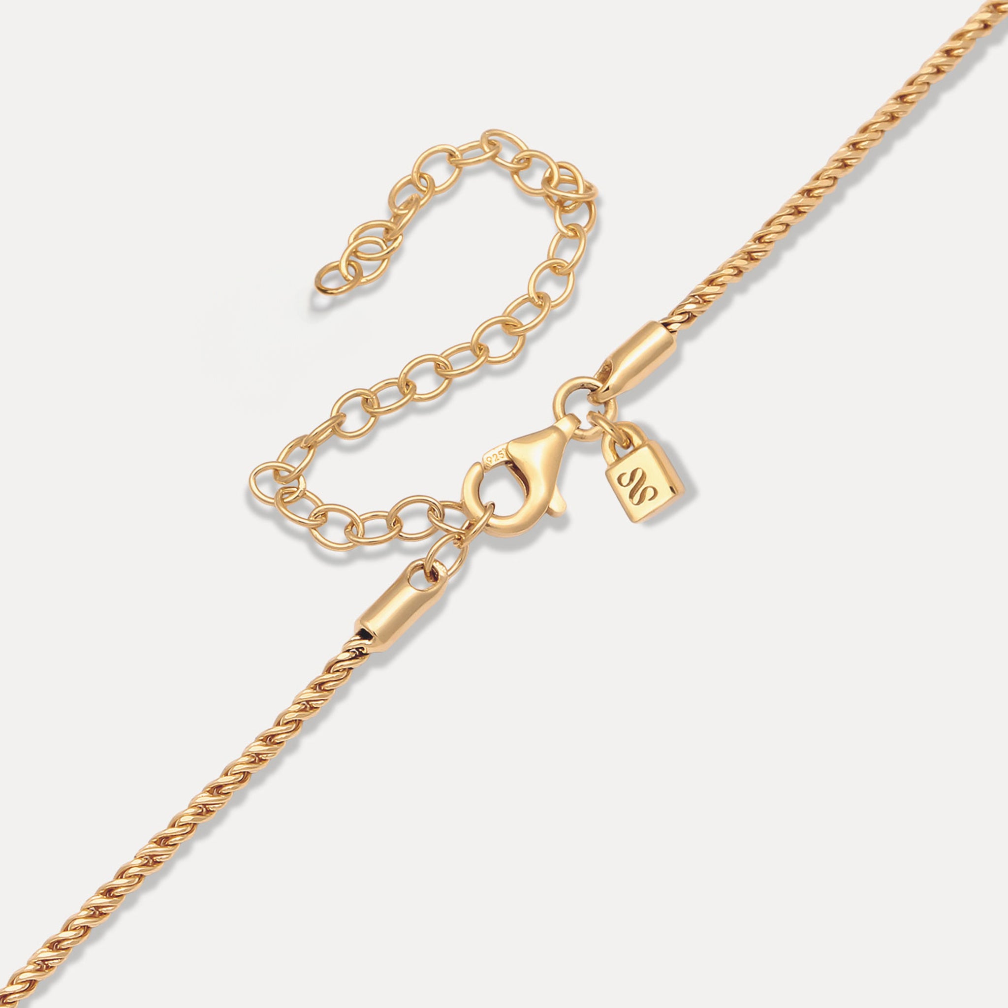 Stilnest Spiral Chain Choker Halskette 24k Gold Vermeil verstellbar