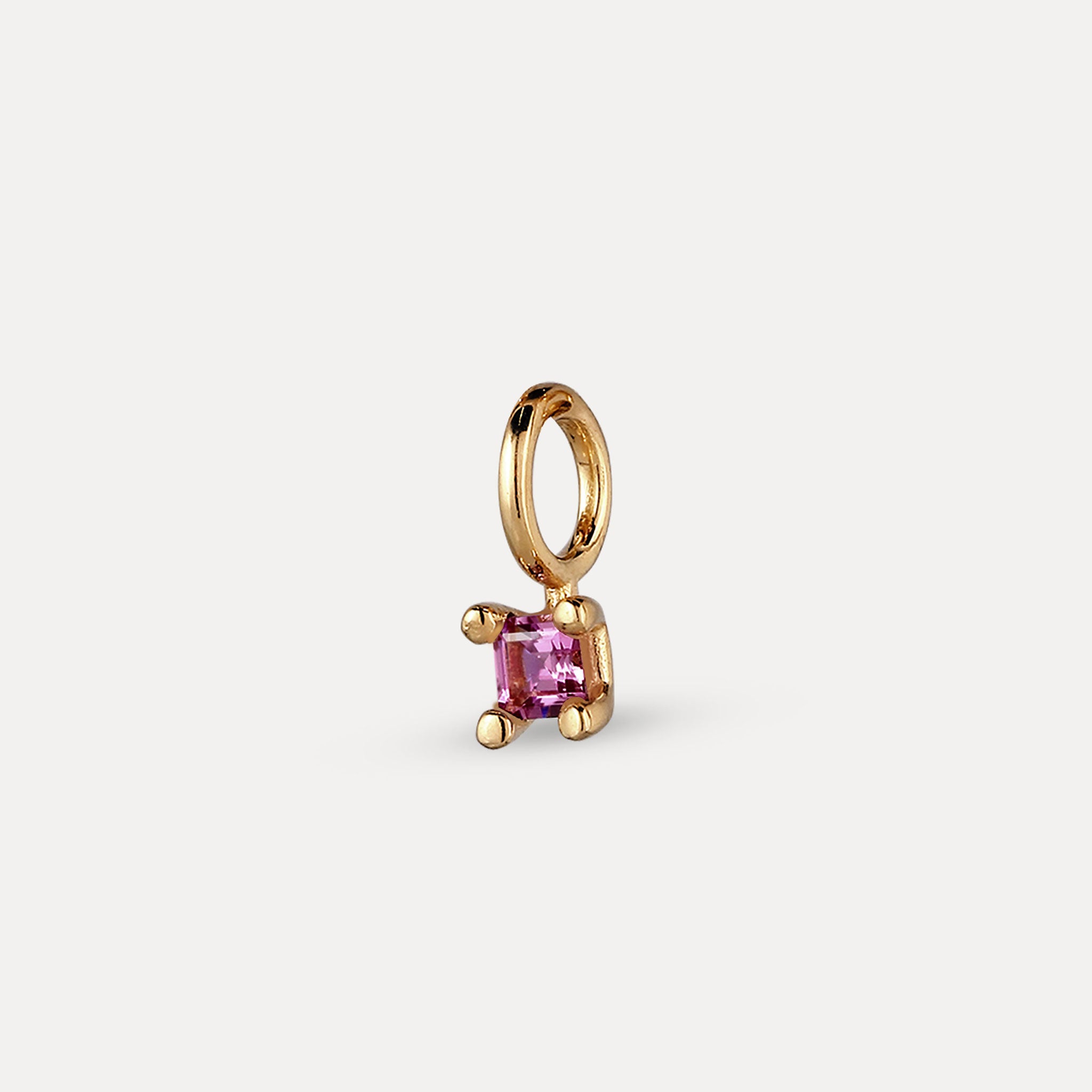 Stilnest Solitär Anhänger lila Granat Square Gold Edelstein