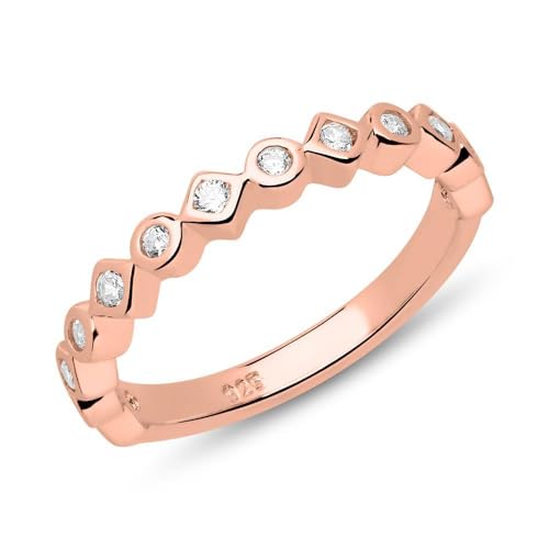 JEWLIX Ring 925 Silber rosévergoldet Größe 52 Zirkonia
