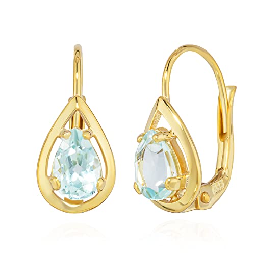 NKlaus Jewellery Brisur Ohrhänger Blautopas 333 Gold