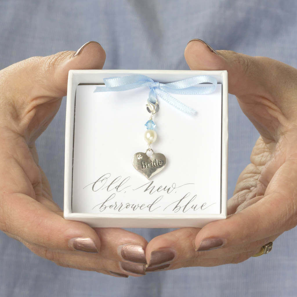 Joy by Corrine Smith Something Blue Herz Charm Silber Braut