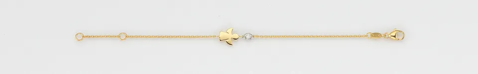 Eugen Rühle Armband Ankerkette Engel 9mm 585 Gold 0,02ct