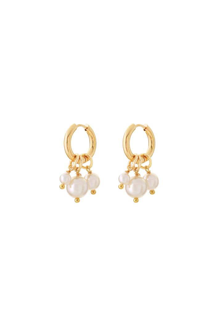 Joy by Corrine Smith Triple Pearl Ohrringe Gold Creolen
