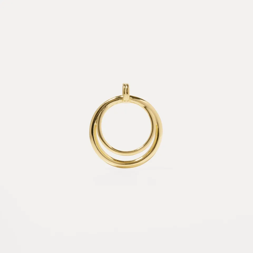 Stilnest Duo Anhänger 585 Gold Massivgold Statement