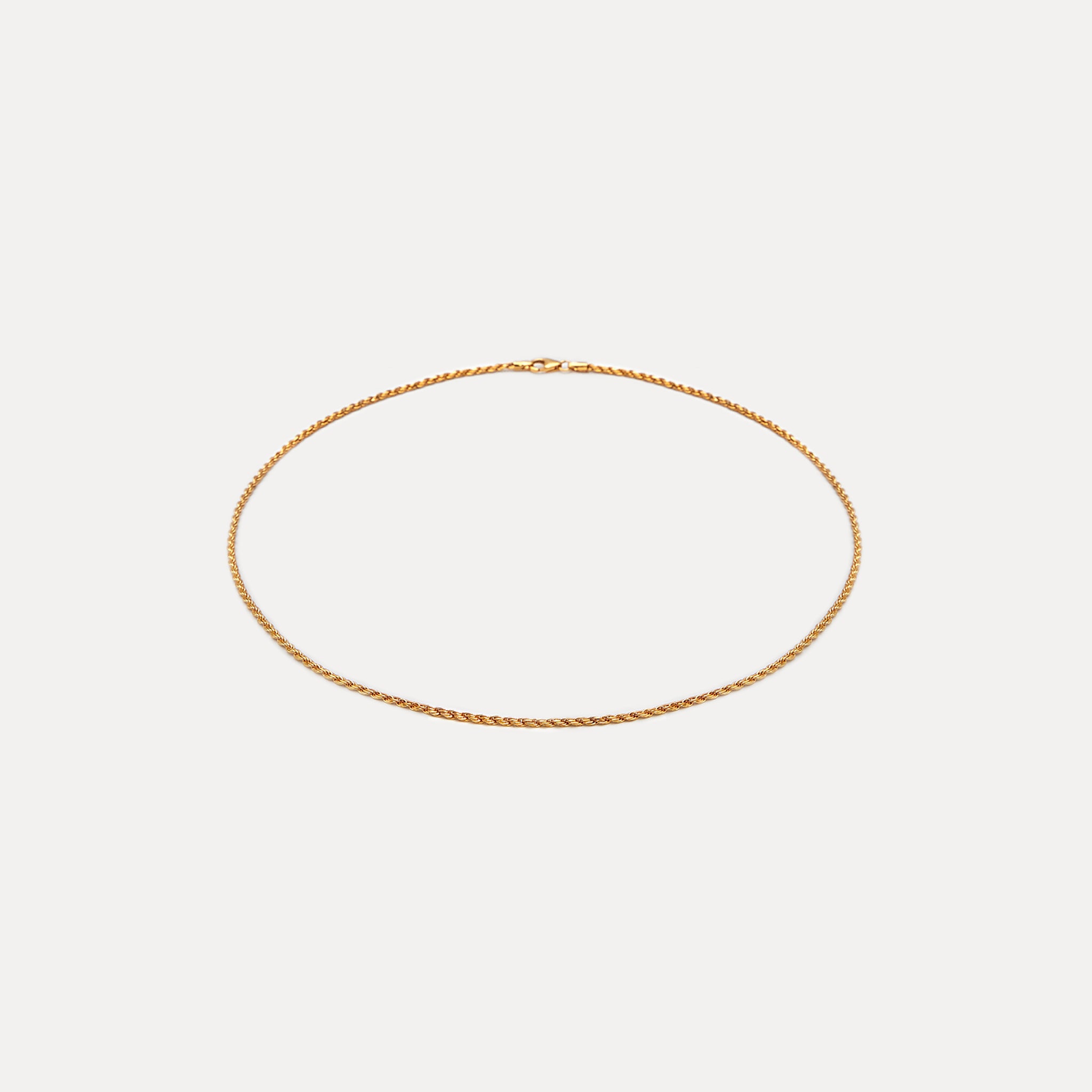 Stilnest Thin Kordelkette Halskette 24k Gold Vermeil 45 cm