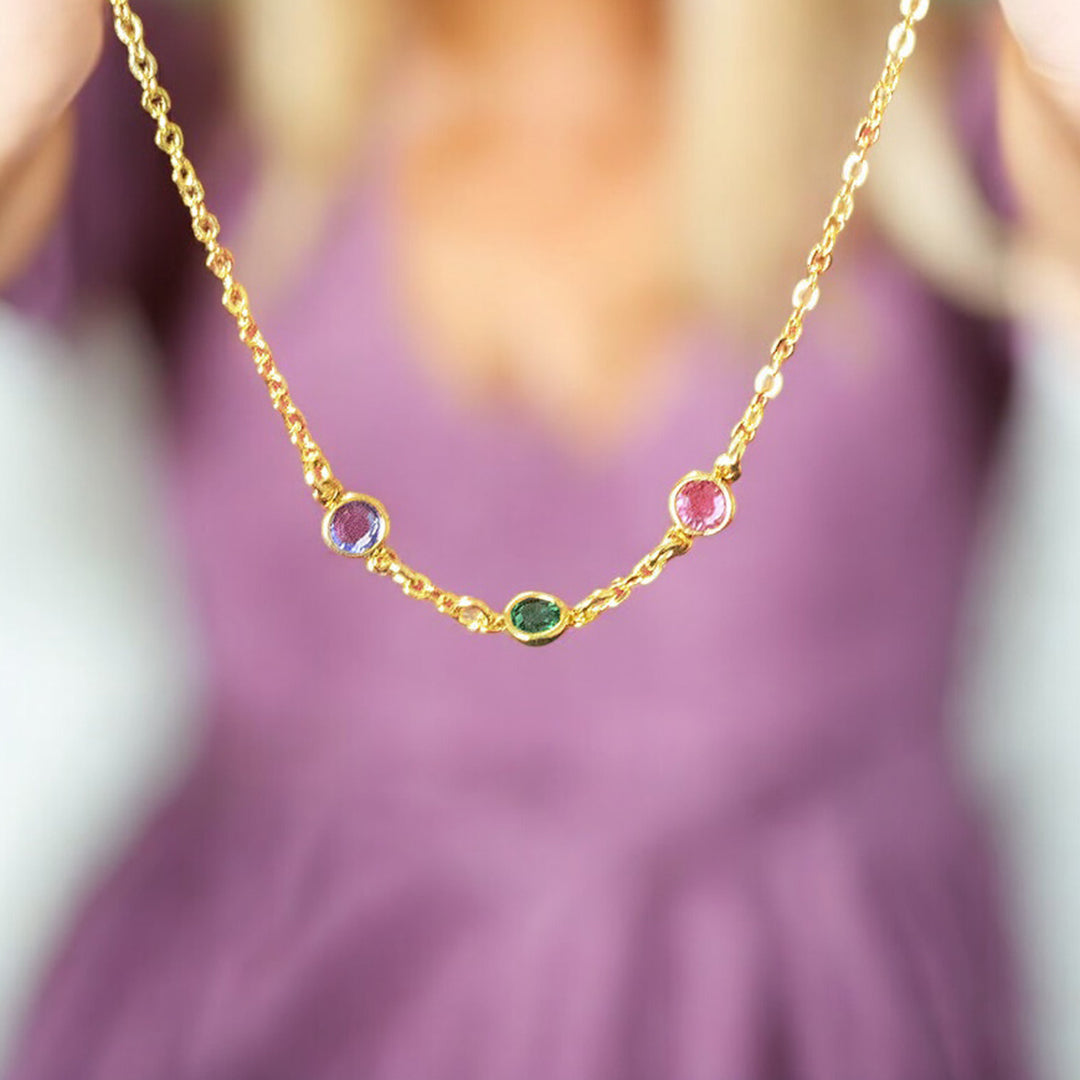 Joy by Corrine Smith Family Birthstone Halskette Gold Mini