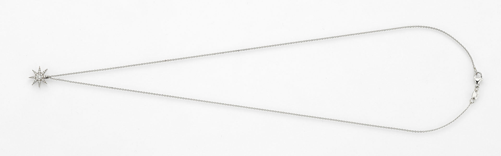 Eugen Rühle Anhänger Stern 0,10ct Diamant mit Ankerkette 585 Gelbgold