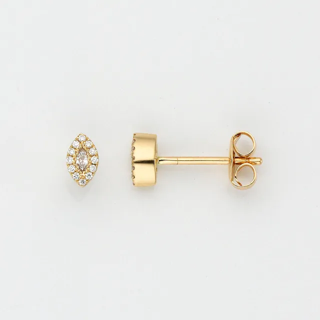Eugen Rühle Ohrschmuck Navette Ohrringe 585 Gold Diamant