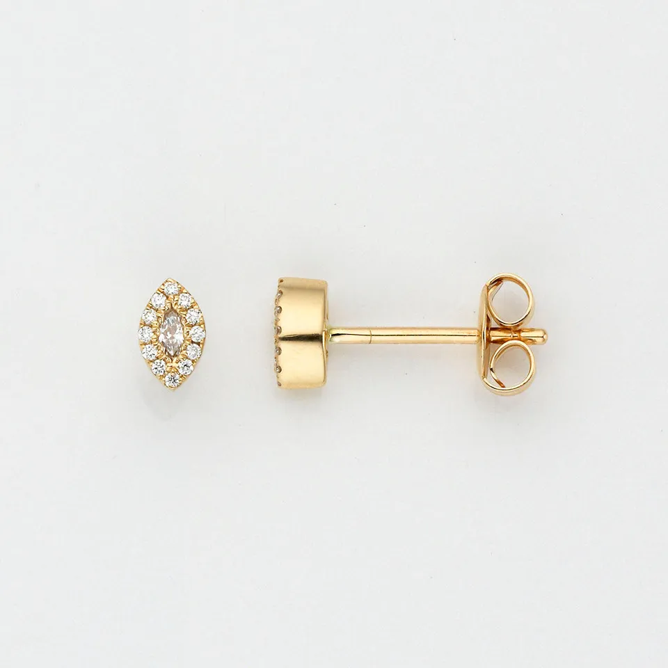 Eugen Rühle Ohrschmuck Navette Ohrringe 585 Gold Diamant