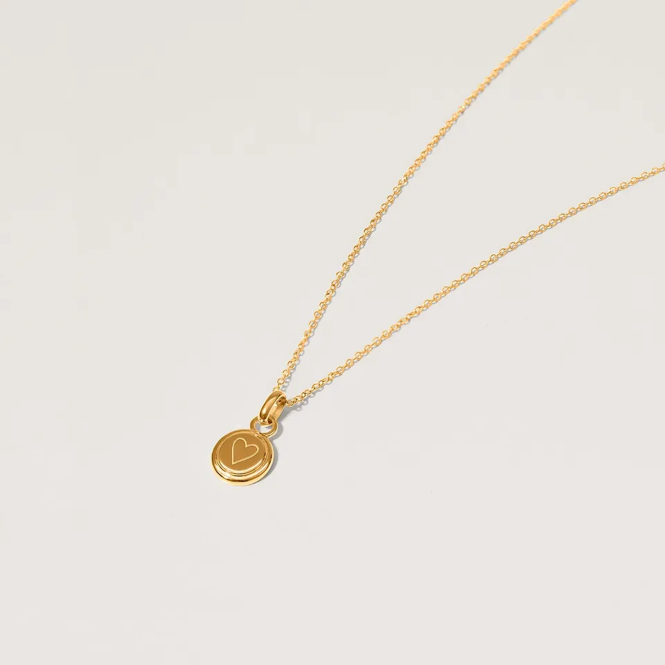 Stilnest Heart Emblem Halskette Gold Vermeil 45cm Herz