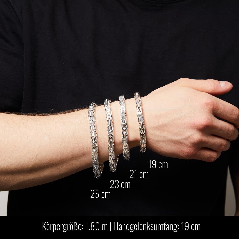 JEWLIX Königsarmband Silber 925 10 mm 21 cm Herren