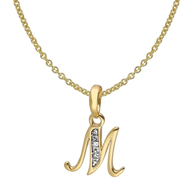 trendor Halsketten Buchstaben-Anhänger M Gold 333 Kette